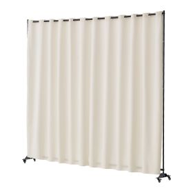 Room Divider, Portable Panel Room Divider with Wheels Curtain Divider Stand, Freestanding Room Divider Privacy Screen for Office, Bedroom, Dining Room (Color: Off White, Number of Panels: Single-Sided Panel)