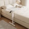(UPGRADED) Overbed Bedside Desk, Mobile Rolling Laptop Stand Tilting Overbed Table with Wheels