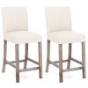 Counter Height Bar Stools Set of 2 with Back and Footrest