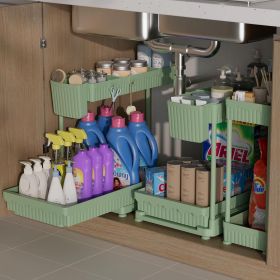 3 Pack Multi-Purpose Under Sink Organizers and Storage, 2026 L-Shaped Pull Out Cabinet Organizer for Bathroom & Kitchen (Material: Plastic)