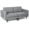 Modern Loveseat Sofa Couch with Side Storage Pocket