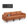 Convertible Sofa Couch with Magazine Pockets 3-Seat with 2 USB Port