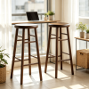 Set of 2 29" Swivel Bar Stools with Footrests And Crossbars  for Kitchen Island Or Breakfast Bar