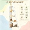 Modern 5-Tier Bookshelf Narrow Vertical Display Shelf for Small Space Saving Design with Open Shelves