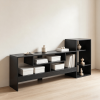 Cube TV Stand for 55 Inch TV with Open Storage Shelves And Power Outlets Modern Living Room Entertainment Center