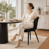 2pcs modern velvet dining chairs, fabric chairs with metal legs, dining chairs for living rooms, bedrooms, outdoor lounges, cafes, restaurants