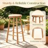 Set of 2 24" Swivel Bar Stools with Footrests And Crossbars for Kitchen Island Dining Room