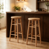 Set of 2 29" Swivel Bar Stools with Footrests And Crossbars  for Kitchen Island Or Breakfast Bar