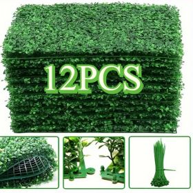 12PCS 24x16 Inch Artificial Hedge Panels - Realistic Greenery Privacy Screen for Outdoor Fence, Garden Wall, Patio Decor & Indoor Backdrop (size: 12pcs-64*16in)