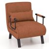 Folding 6 Position Convertible Sleeper Bed Armchair Lounge Couch with Pillow