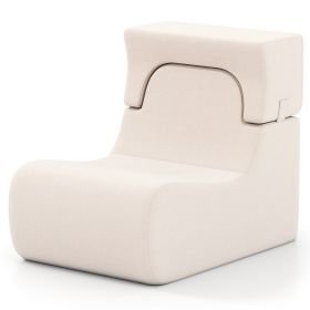 Floor Chair Lazy Sofa with Detachable Headrest (Color: Beige)