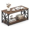 Coffee Table 2-Tier Center Table with Storage Shelf