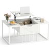 Lift Top Coffee Table Modern Center Table with Hidden Storage Compartment