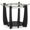 32" 2-Tier Glass Round Coffee Table with Storage Shelf