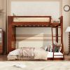 Twin over Full Bunk Bed with Shelf and LED