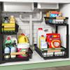 Under Sink Organizer, 2 Tier Under the Sink Storage, Slide out Pull out Cabinet Organizer Shelf
