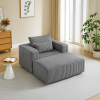 Compressed Lounge Chair with Ottoman, Oversized Corduroy Sofa, Vacuum Packed for Easy Shipping, No Assembly Required