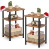 3 layer coffee table with adjustable height, small bedside table, storage shelf, suitable for bedroom, living room, office space saving