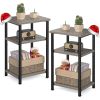 3 layer coffee table with adjustable height, small bedside table, storage shelf, suitable for bedroom, living room, office space saving