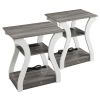 3-Tier Nightstand with Charging Station, Modern Bedside Table with USB Ports And Outlets, Slim End Table for Bedroom, Small Apartment, Dorm Room