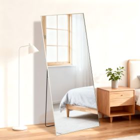 65"x24" Floor Mirror with Aluminum Alloy Frame  Full Length Mirror with Stand Body Wall-Mounted Mirrors For Bedroom Bathroom (Color: golden/24x65--rect)