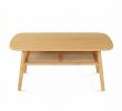 2-Tier Boho Rattan Coffee Table with Rounded Corners Natural Wicker Living Room End Table with Storage for Books And Remotes
