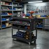 3 Tier Rolling Tool Cart Garage Workshop Lockable Drawer Storage Organizer Metal Wheels for Easy Transport