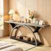2-Tier Console Table 70.9 Inch Entryway Table with Half Moon Frame Living Room Decor Hallway Table Wood TV Stand Living Room Decor