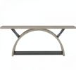 2-Tier Console Table 70.9 Inch Entryway Table with Half Moon Frame Living Room Decor Hallway Table Wood TV Stand Living Room Decor