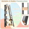 Modern 5-Tier Bookshelf Narrow Vertical Display Shelf for Small Space Saving Design with Open Shelves