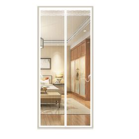 Magnetic Screen Door with Heavy Duty Magnets and Diamond Mesh Curtain (size: white)