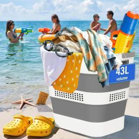 43L Collapsible Laundry Basket with Handles, 11.5 Gallon Foldable Plastic Laundry Hamper, Pop-Up Storage Bin for Clothes, Toys & Towels (size: 1pcs)
