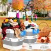 43L Collapsible Laundry Basket with Handles, 11.5 Gallon Foldable Plastic Laundry Hamper, Pop-Up Storage Bin for Clothes, Toys & Towels