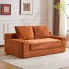 Loveseat Sofa, Comfortable Deep Seat Sofa Bed, Modern Small Corduroy Couch for Living Room Bedroom,Reversible Cushion with Pillows