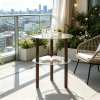 2-Tier round End Table Clear Tempered Glass Top Shelf Living Room Coffee Table Modern Minimalist Style Home Decor