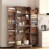 75" Tall Kitchen Pantry, Farmhouse Storage Cabinet with Barn Doors, Organizer, Drawer and Adjustable Shelves, Rustic Wood Cupboard for Kitchen