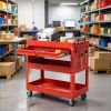 3 Tier Rolling Tool Cart Garage Workshop Lockable Drawer Storage Organizer Metal Wheels for Easy Transport