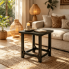 Outdoor Adirondack Side Table 18 Inch Slatted Surface for Garden Patio Furniture