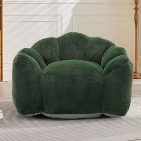 Lotus type compression sofa Adult bean bag sofa with pull ring can be easily moved without installation Suitable for various environments such as livi (Color: green)