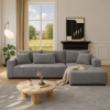 Vacuum Compressed Sectional Sofa with Chaise, Space-Saving Modern Couch, Soft BouclÃƒÂ© Fabric Upholstery
