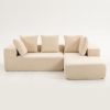 Vacuum Compressed Sectional Sofa with Chaise, Space-Saving Modern Couch, Soft BouclÃƒÂ© Fabric Upholstery