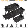 3 Pack Under Sink Organizers, 2-Tier Multi-Use Kitchen and Bathroom Organizers and Storage with Sliding Drawers, Bathroom Cabinet Organizer