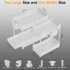 3 Pack Under Sink Organizers, 2-Tier Multi-Use Kitchen and Bathroom Organizers and Storage with Sliding Drawers, Bathroom Cabinet Organizer