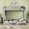 Twin over Full Bunk Bed with Shelf and LED