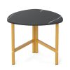 Triangle Coffee Table Oval Coffee Table with Metal Legs Industrial Center Table