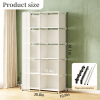 10-Cube Storage Closet Organizer with Curtain, DIY Modular Clothes Wardrobe Cabinet