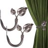 Leaf Shaped Curtain Holdbacks 2pcs, Handmade Metal Curtain Side Holders for Wall