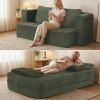 Convertible Sofa Bed with Blanket, Boneless Cloud Couch Queen Scott Fabric for Living Room Bedroom