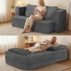Convertible Sofa Bed with Blanket, Boneless Cloud Couch Queen Scott Fabric for Living Room Bedroom