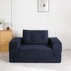 Compression Human Dog Sofa Bed for Adult & Pets,Modern Floor Couch With Pillow for Living Room Bedroom,Corduroy Fabric,No Assembly Required